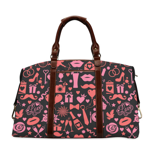 Pink Love Classic Travel Bag (Model 1643) Remake