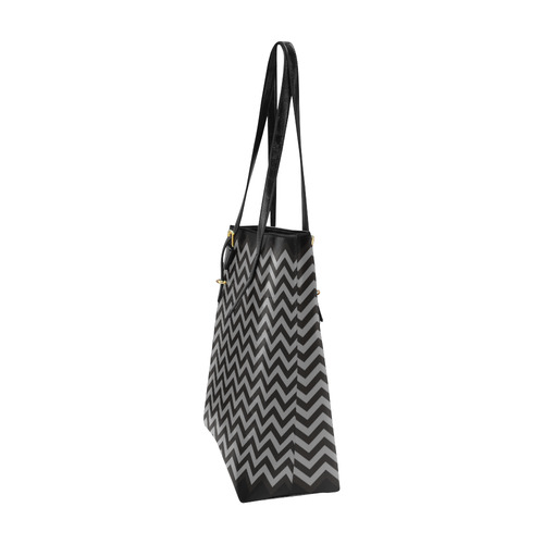 Chevron ZigZag black & white transparent Euramerican Tote Bag/Small (Model 1655)