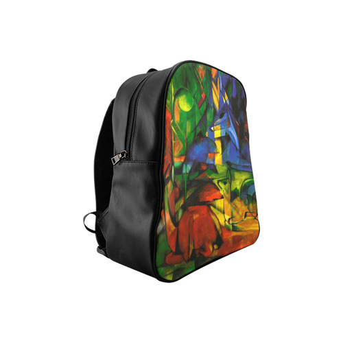 Deers in Wood by Franz Marc School Backpack (Model 1601)(Small)