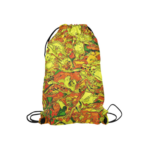 psycho-pop-fun 01C by JamColors Small Drawstring Bag Model 1604 (Twin Sides) 11"(W) * 17.7"(H)