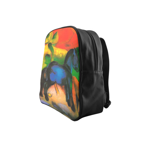 Little Blue Horse by Franz Marc School Backpack (Model 1601)(Small)
