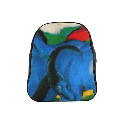The Little Blue Horses by Franz Marc School Backpack (Model 1601)(Small)