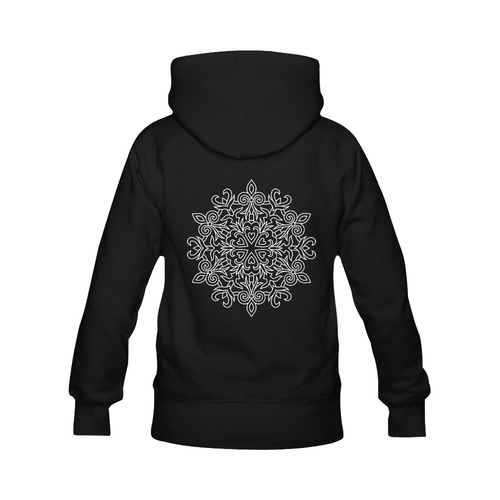 Symbol Ornaments Lily Heart Mandala White Men's Classic Hoodie (Remake) (Model H10)