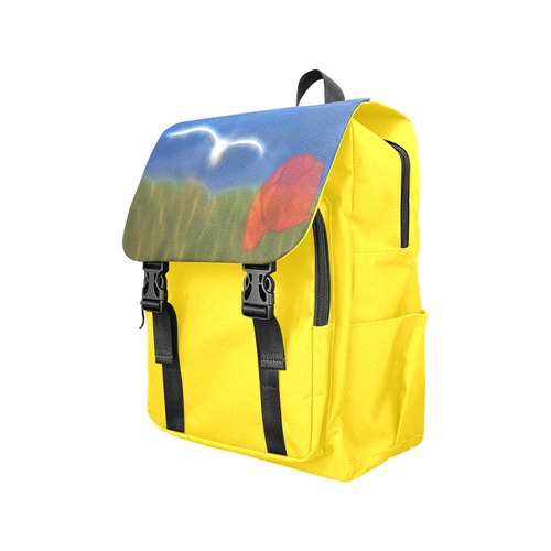 Wonderful Summer Dreaming with Poppy and Seagull Casual Shoulders Backpack (Model 1623)