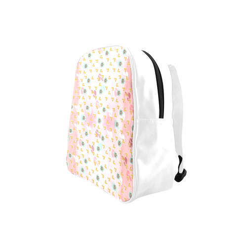 watercolor flowers pink gold School Backpack (Model 1601)(Small)