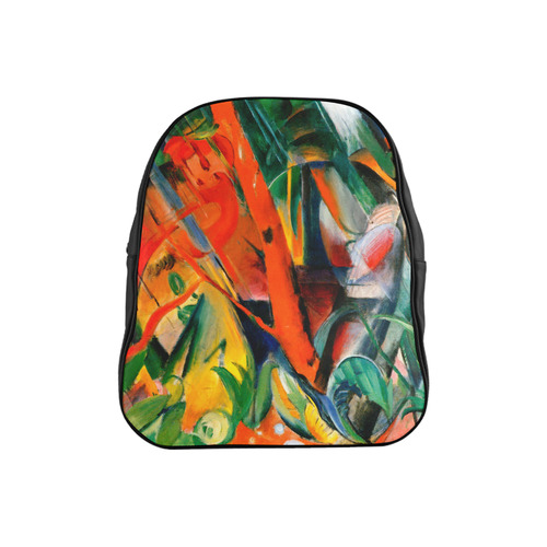In The Rain by Franz Marc School Backpack (Model 1601)(Small)