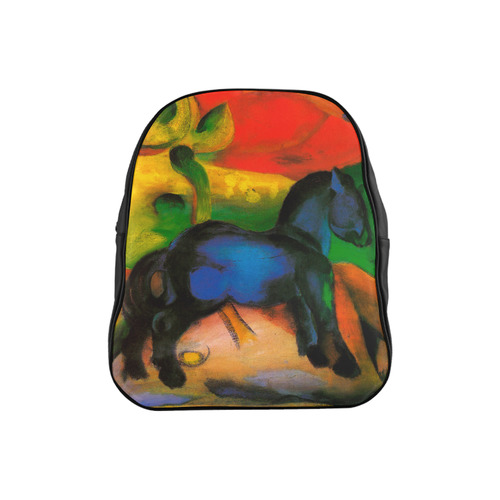 Little Blue Horse by Franz Marc School Backpack (Model 1601)(Small)