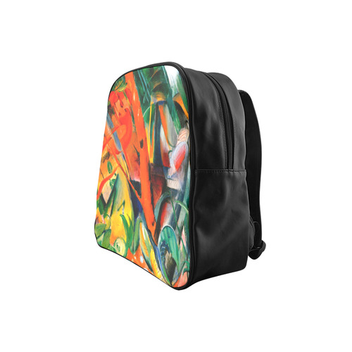 In The Rain by Franz Marc School Backpack (Model 1601)(Small)