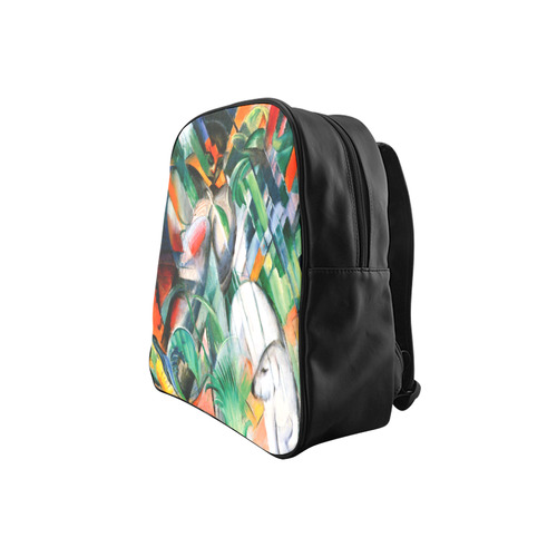 In The Rain by Franz Marc School Backpack (Model 1601)(Small)