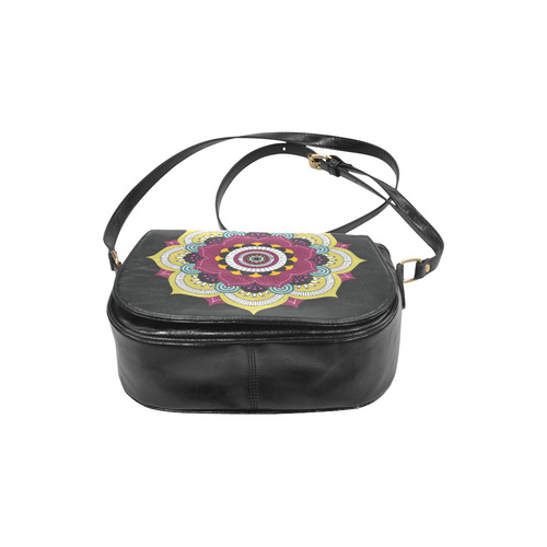 Beautiful Gold Mandala Dark Background Classic Saddle Bag/Large (Model 1648)