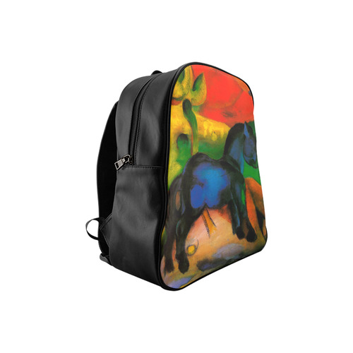 Little Blue Horse by Franz Marc School Backpack (Model 1601)(Small)