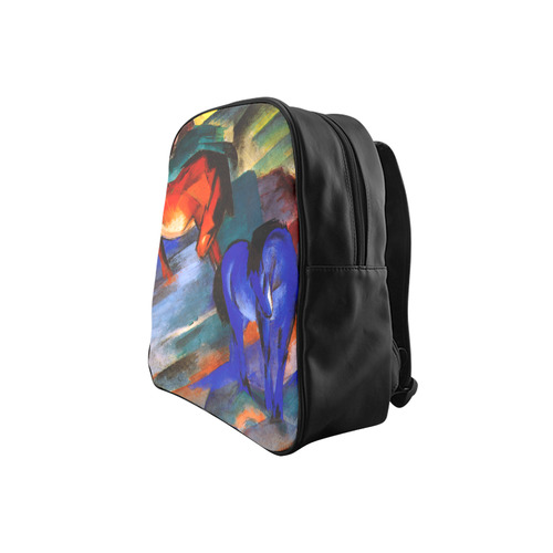 Red and Blue Horse by Franz Marc School Backpack (Model 1601)(Small)