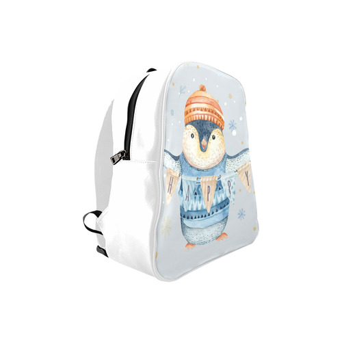 cute penguin, christmas School Backpack (Model 1601)(Small)