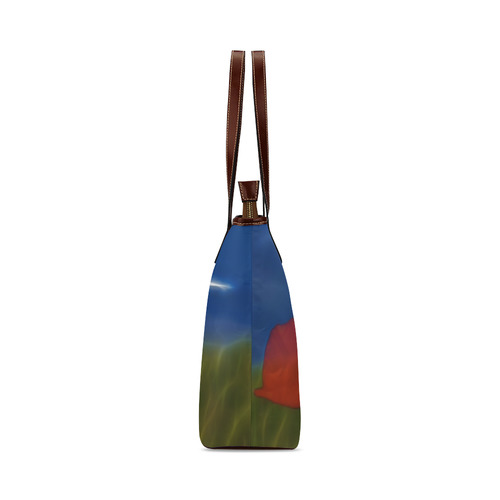 Wonderful Summer Dreaming with Poppy and Seagull Shoulder Tote Bag (Model 1646)