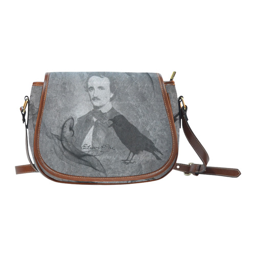 E.A. Poe - The Raven Vintage Collage Saddle Bag/Large (Model 1649)