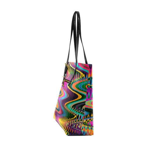 WAVES DISTORTION chevrons multicolored Euramerican Tote Bag/Small (Model 1655)