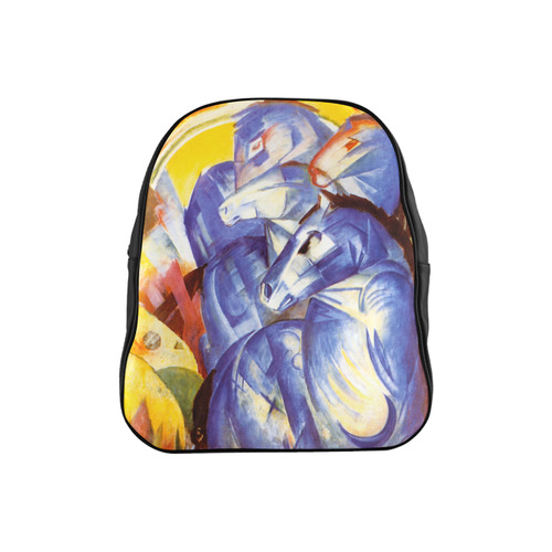 The Tower Of The Blue Horses by Franz Marc School Backpack (Model 1601)(Small)