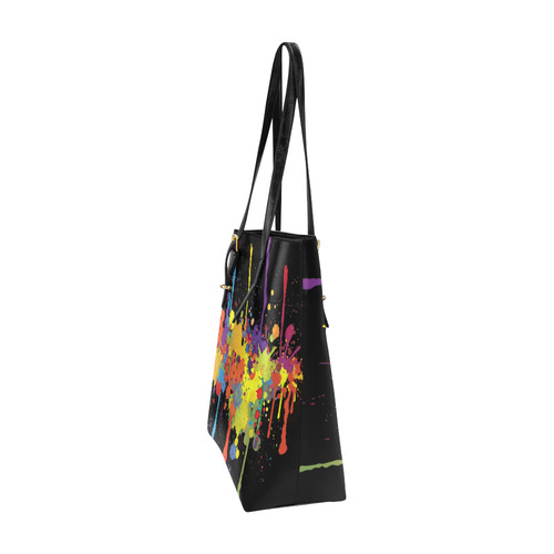 CRAZY multicolored double running SPLASHES Euramerican Tote Bag/Small (Model 1655)