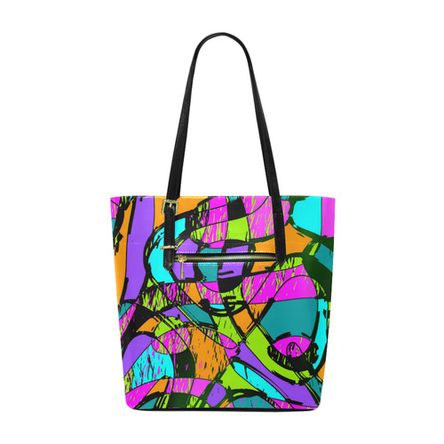 Abstract Art Squiggly Loops Multicolored Euramerican Tote Bag/Small (Model 1655)
