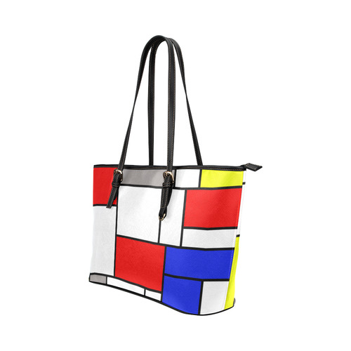 Mondrian style Leather Tote Bag/Large (Model 1651)