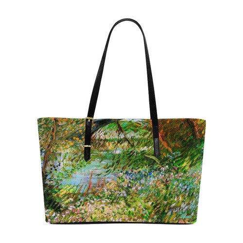 Van Gogh Seine Clichy Floral Landscape Euramerican Tote Bag/Large (Model 1656)