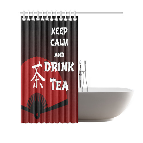 keep calm drink tea - asia edition Shower Curtain 69"x70"