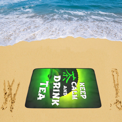 keep calm and drink green tea Beach Mat 78"x 60"