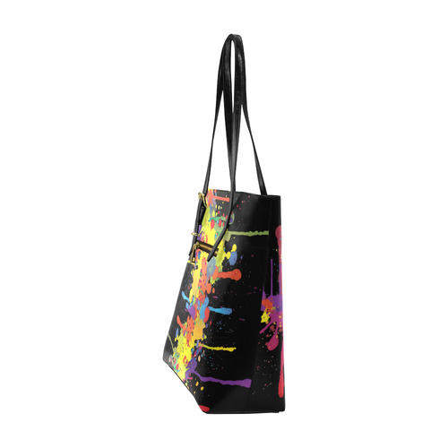 CRAZY multicolored double running SPLASHES Euramerican Tote Bag/Small (Model 1655)