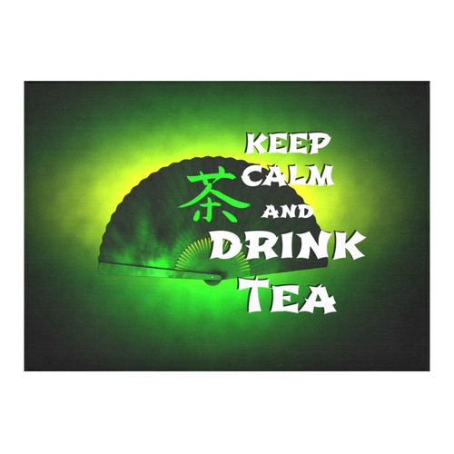 keep calm and drink green tea Cotton Linen Tablecloth 60"x 84"