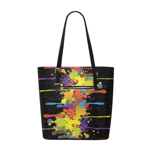 CRAZY multicolored double running SPLASHES Euramerican Tote Bag/Small (Model 1655)