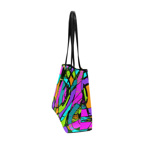 Abstract Art Squiggly Loops Multicolored Euramerican Tote Bag/Large (Model 1656)
