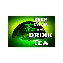 keep calm and drink green tea Doormat 24" x 16"