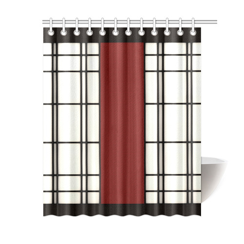Shoji - red Shower Curtain 60"x72"