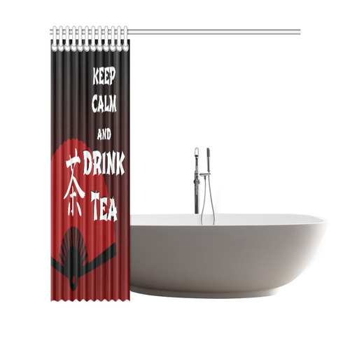 keep calm drink tea - asia edition Shower Curtain 69"x70"