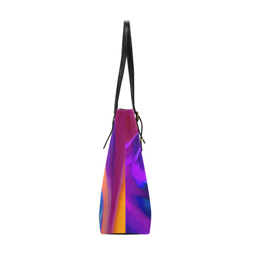 The PERFECT WAVE abstract multicolored Euramerican Tote Bag/Small (Model 1655)