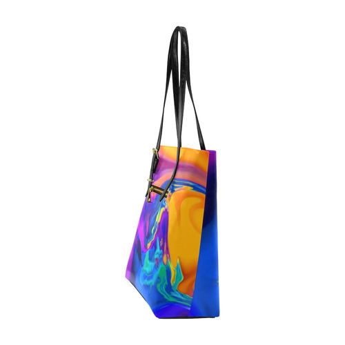 The PERFECT WAVE abstract multicolored Euramerican Tote Bag/Small (Model 1655)