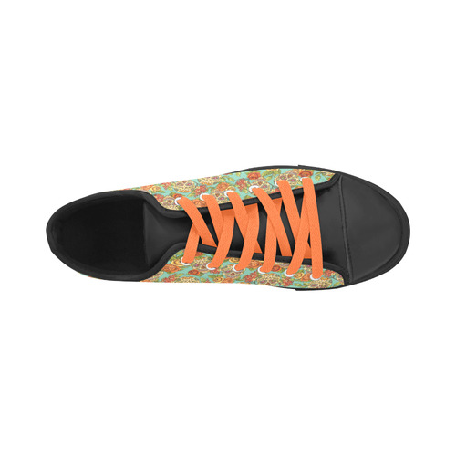 sugar skull pattern Aquila Microfiber Leather Women's Shoes/Large Size (Model 031)