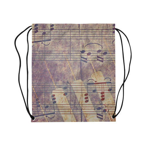 Music, vintage look B by JamColors Large Drawstring Bag Model 1604 (Twin Sides)  16.5"(W) * 19.3"(H)