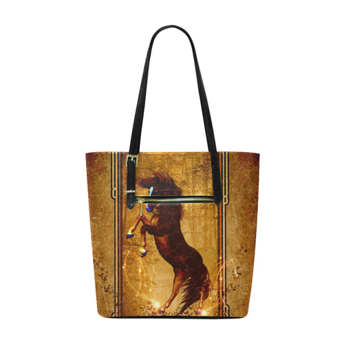 Awesome horse, vintage background Euramerican Tote Bag/Small (Model 1655)