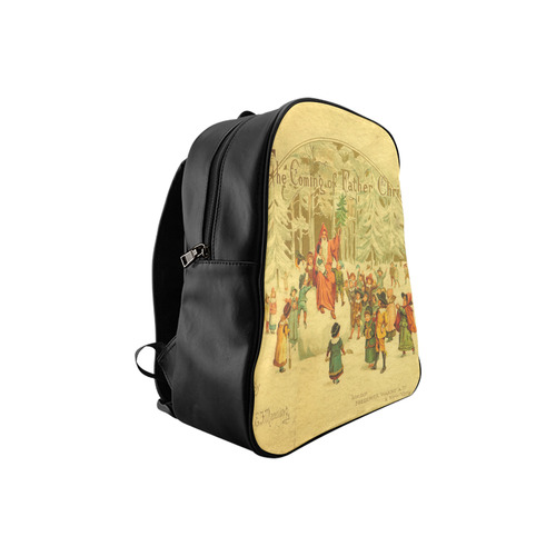 The Coming of Father Christmas Vintage Painting School Backpack (Model 1601)(Small)