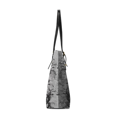 Awesome horse in black and white with flowers Euramerican Tote Bag/Small (Model 1655)