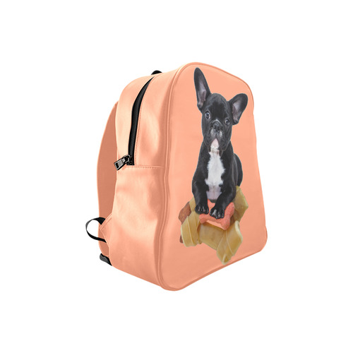 Sweet little Bulldog makes you happy School Backpack (Model 1601)(Small)