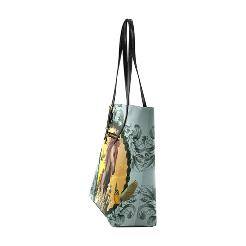 Wonderful horse with bird Euramerican Tote Bag/Small (Model 1655)