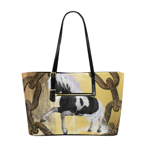 Horse in black and white Euramerican Tote Bag/Large (Model 1656)