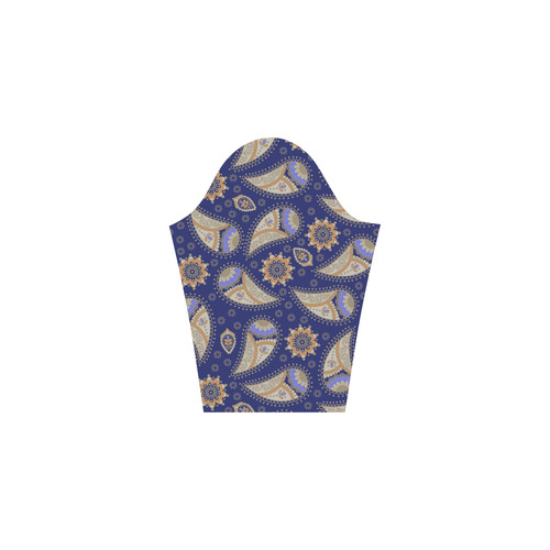 Beautiful Blue Gold Paisley Pattern 3/4 Sleeve Sundress (D23)