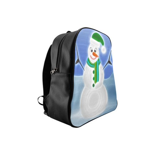 Happy Snowman on Christmas School Backpack (Model 1601)(Small)