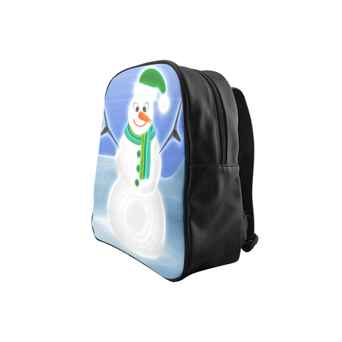 Happy Snowman on Christmas School Backpack (Model 1601)(Small)