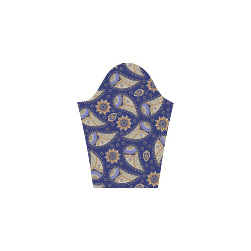 Beautiful Blue Gold Paisley Pattern 3/4 Sleeve Sundress (D23)