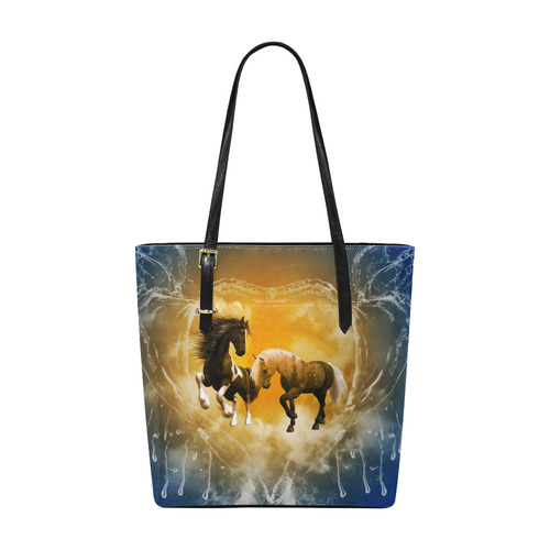 Horses with heart made of water Euramerican Tote Bag/Small (Model 1655)