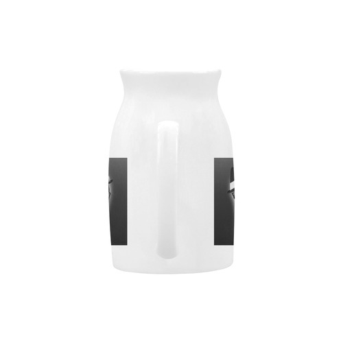 Elegant Skull with hat,B&W Milk Cup (Large) 450ml